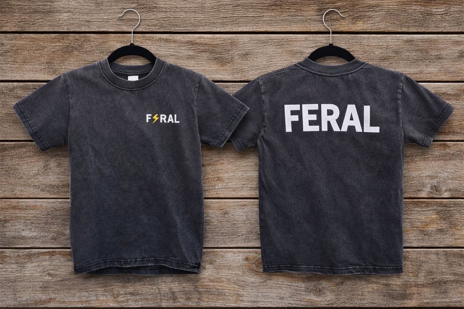 Feral Lightning Tee-Vintage Black