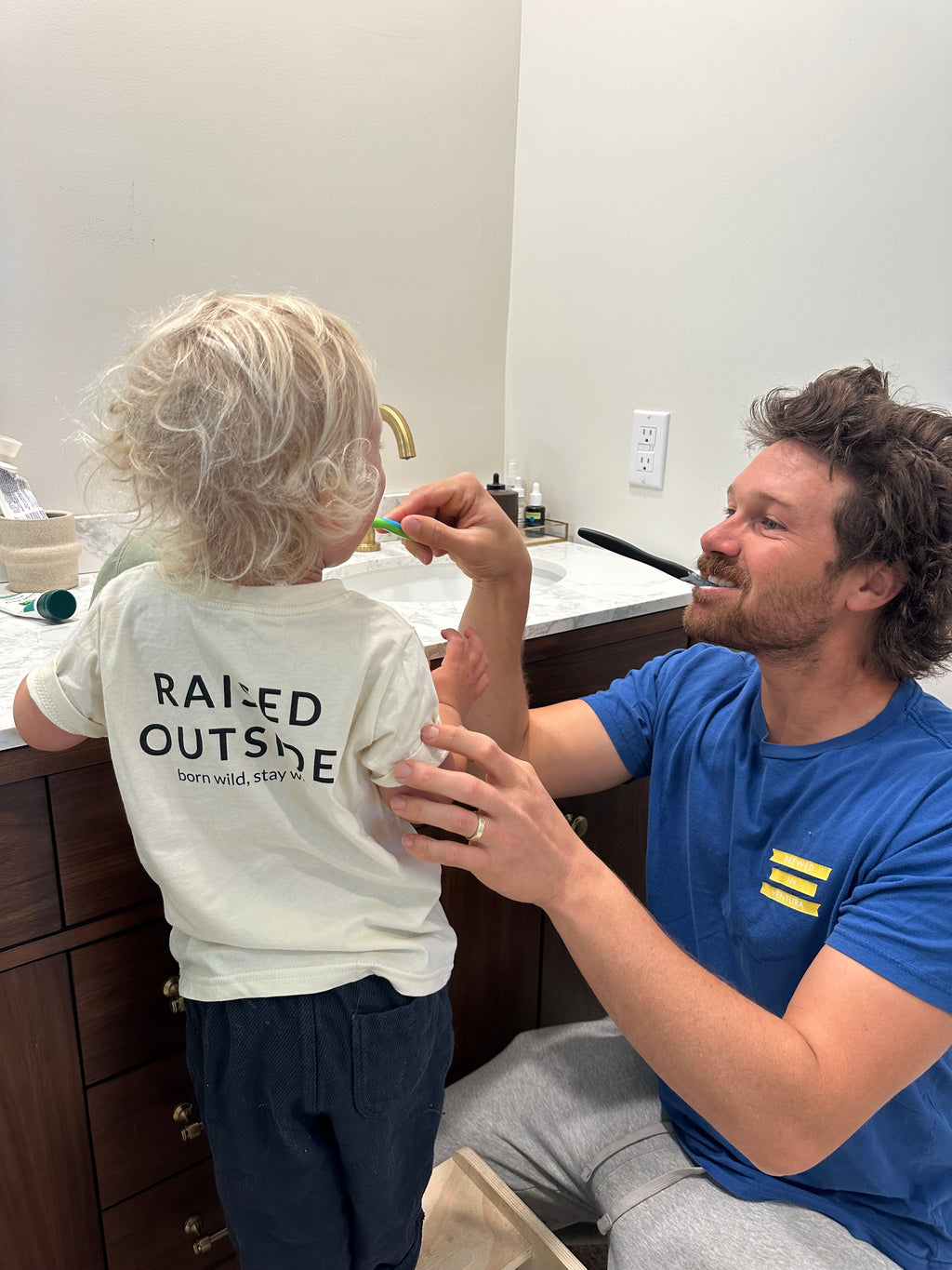 Raised Outside Tee-Natural