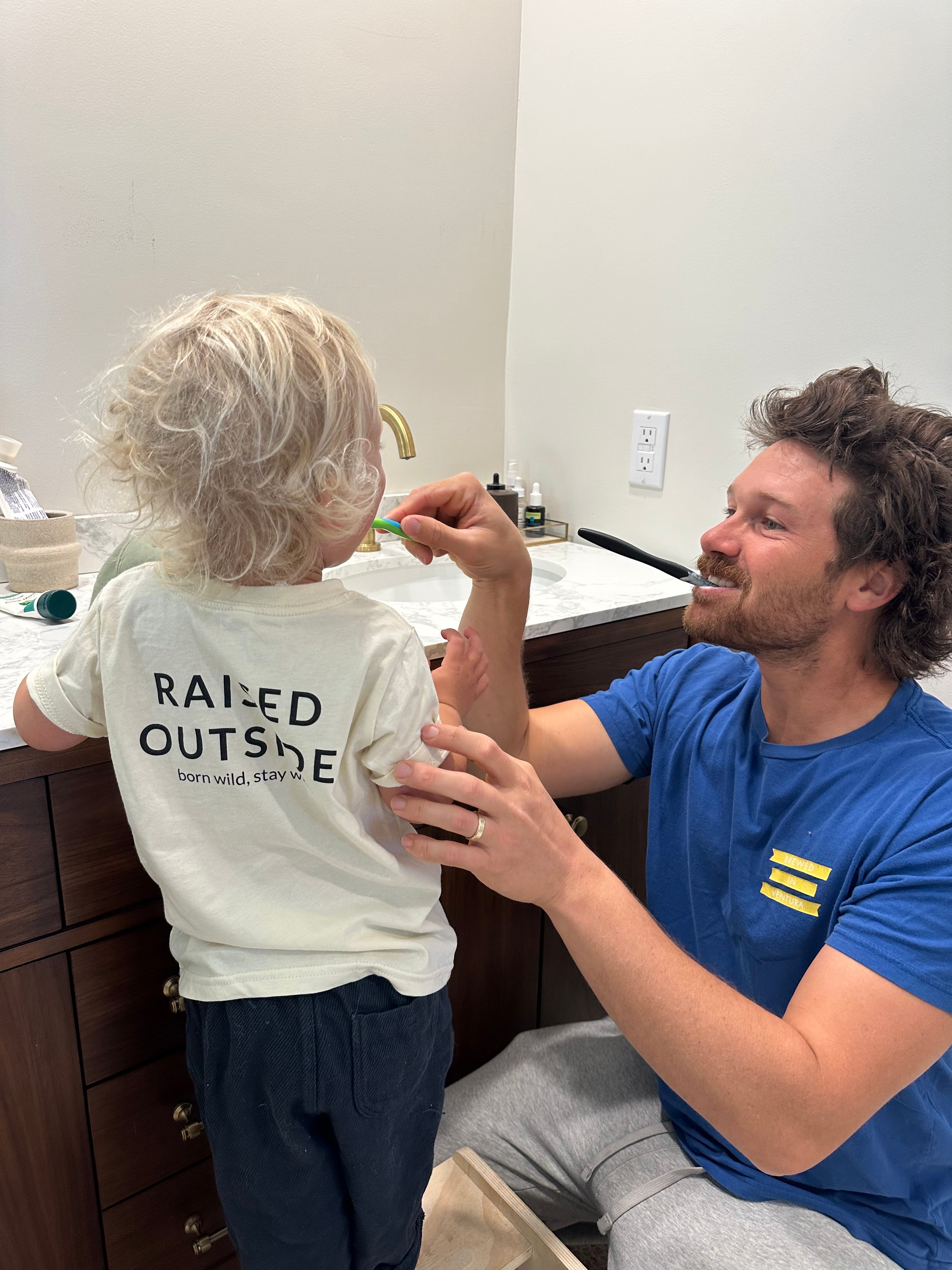 Raised Outside Tee-Natural